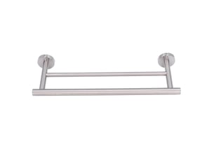 Porte serviette double, acier inoxydable, porte serviette de style moderne pour salle de