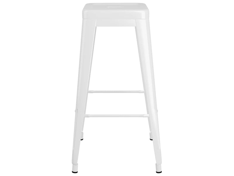  Lot de 2 tabouret de bar empilables blanc métal  - Conforama D