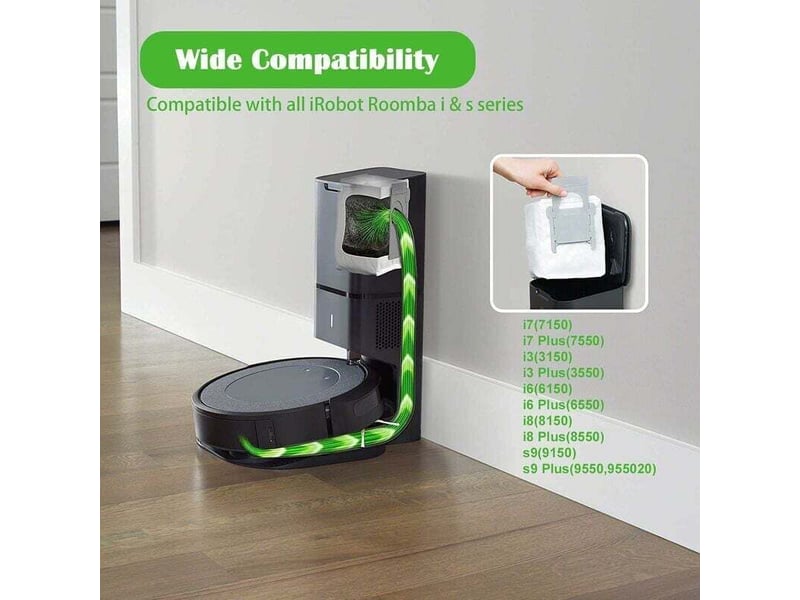  Enowelir paquet de 10 sacs d'aspirateur compatibles avec irobot roomba i et s series pour i7 i8 i3 i4 i6 i17 s9  - Conforama B