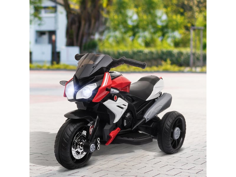  Moto électrique enfant 3 roues 6 v, 3 kmh, effets lumineux et sonores, pour enfants de 3 à 5 ans, charge jusqu'à 25 kg  - Conforama D