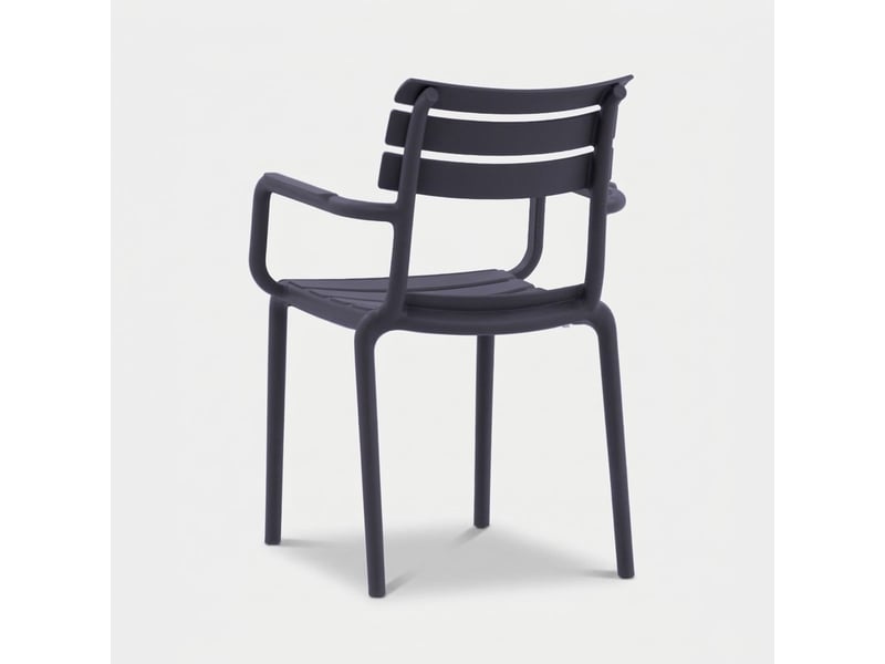  Lot de 2 fauteuils empilables pour jardin et intérieur punat - anthracite  - Conforama E