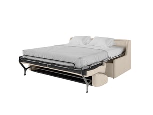 Canapé convertible express 3 pl agathe 140x190cm en velours côtelé beige - matelas 13cm