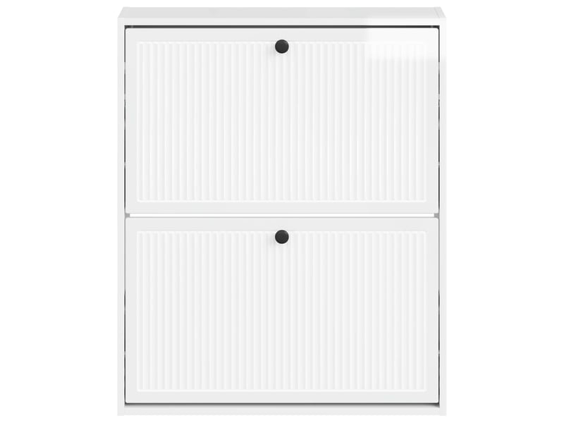  Meuble à chaussures mural, armoire à chaussures ede 71x17x86 cm blanc brillant  - Conforama D
