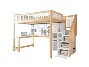 Lit mezzanine 140x200 cm <strong>MERAX</strong>  <strong>lit enfant bicolore</strong> coloris bicolore