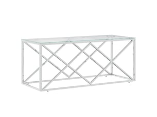 Table basse rectangulaire coloris argenté  