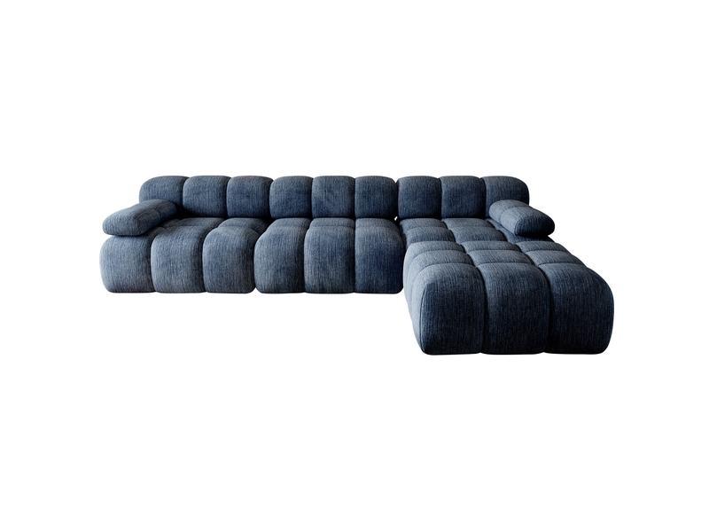  Canapé d'angle 4 places en chenille 300 cm bleu homvra  - Conforama A
