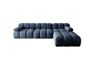 Canapé d'angle 4 places en chenille 300 cm bleu homvra