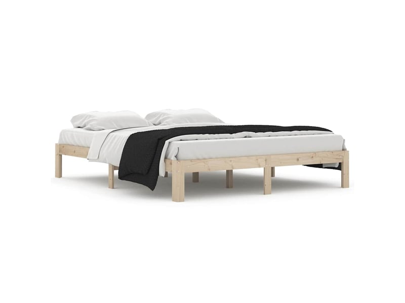  Lit double- lit adulte -  cadre de lit sans matelas bois massif de pin 160x200 cm  - Conforama A