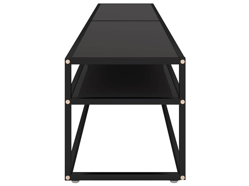  Meuble tv - banc tv - meuble de rangement noir 200x40x40,5 cm verre trempé  - Conforama D