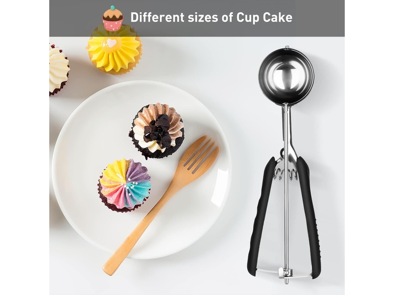 Cuillère à crème glacée en acier inoxydable 304, cuillere a glace, cuillère à cupcake, cuillère à muffins, cuillère à biscuits - Conforama E