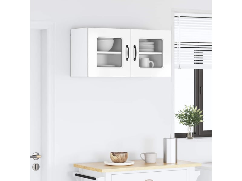  Meuble mural de cuisine | armoire de cuisine 2 pcs blanc brillant shl5519  - Conforama D