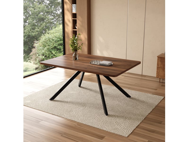  Table à manger extensible 160200240 x 90 cm, 6 à 10 personnes, noyer  - Conforama B