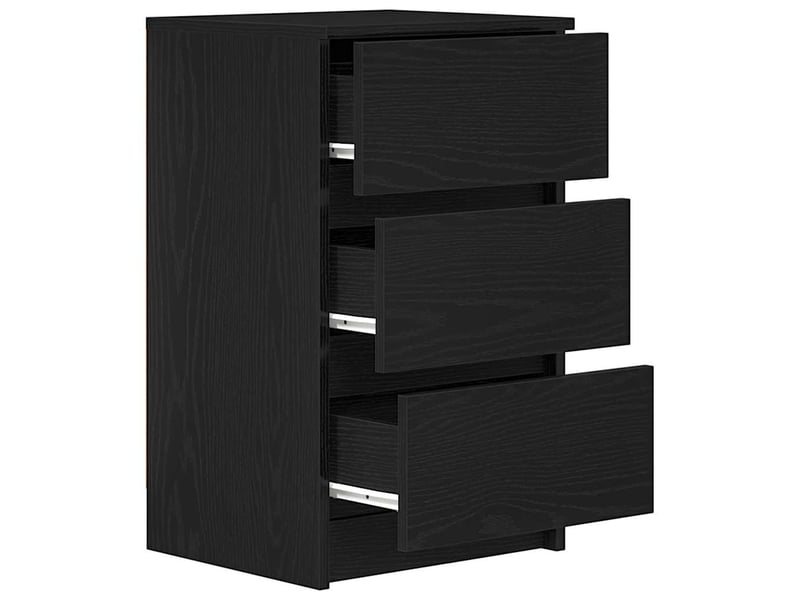  Table de chevet - cabinet de chevet - table de nuit avec 3 tiroirs noir 39x35x65 cm  - Conforama D