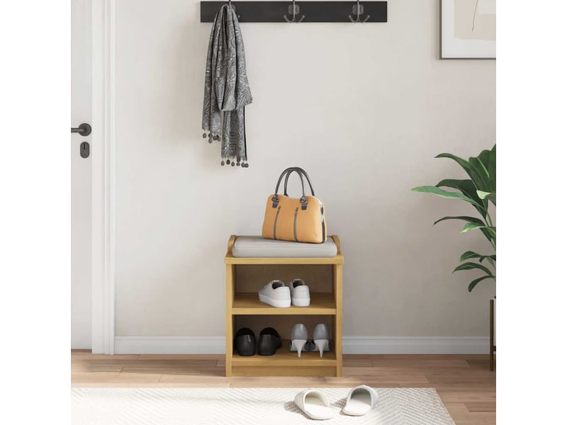  Banc de couloir, banc de rangement sandnes 45x40x50 cm bois de pin massif shl16317  - Conforama C