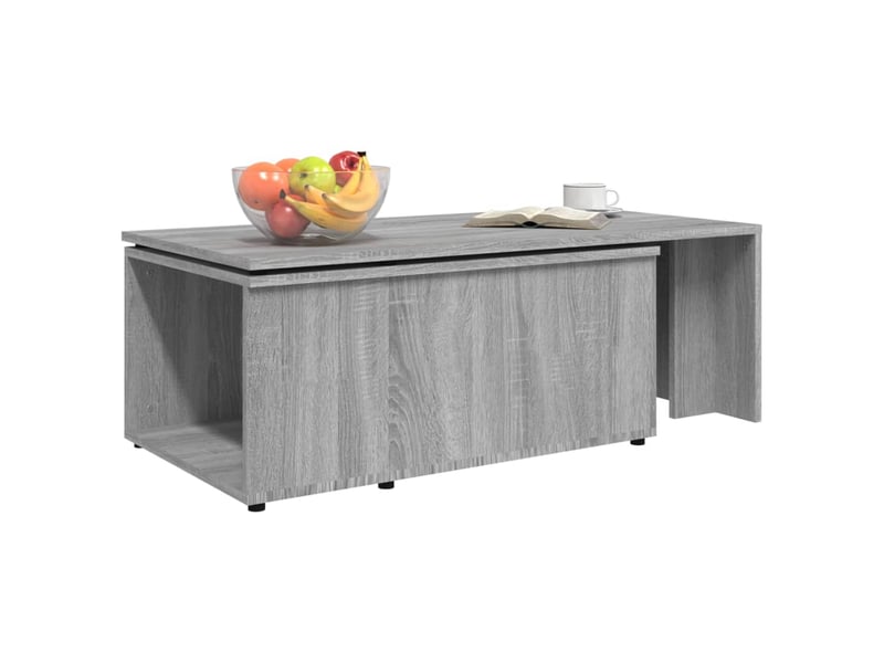  Table basse rectangulaire | table de salon sonoma gris 150x50x35 cm bois d'ingénierie  - Conforama E