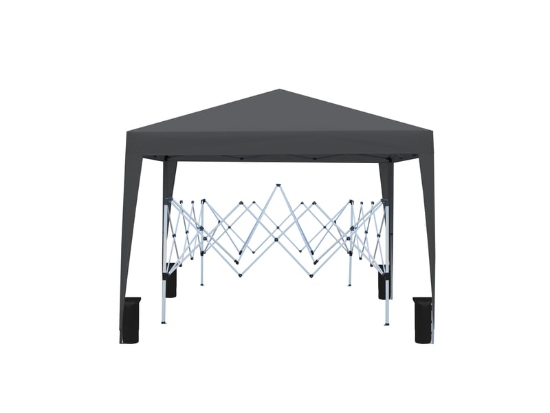  Tonnelle pliante 3 x 3 m noire avec 4 parois, sacs de lestage et protection uv 50+ pour jardin et fêtes  - Conforama A