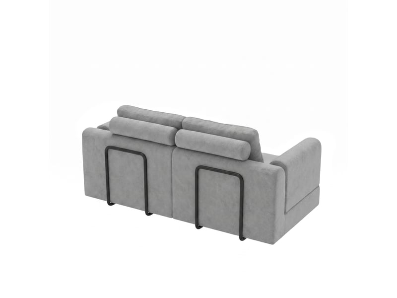  Canapé convertible pliant 160x80x78 cm 2 places, mémoire de forme, dossier, gain de place, flanelle gris design moderne  - Conforama R