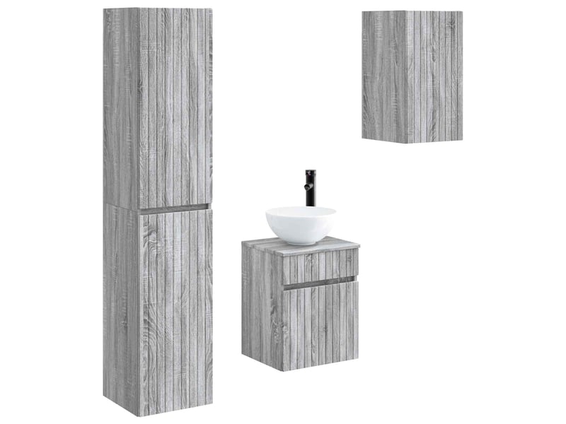 Ensemble de mobilier de salle de bain 3 pc sonoma gris cf64424 - Conforama A