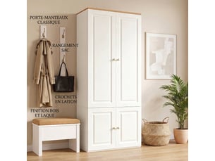 Armoire WELLTIN coloris bois clair largeur 45 cm