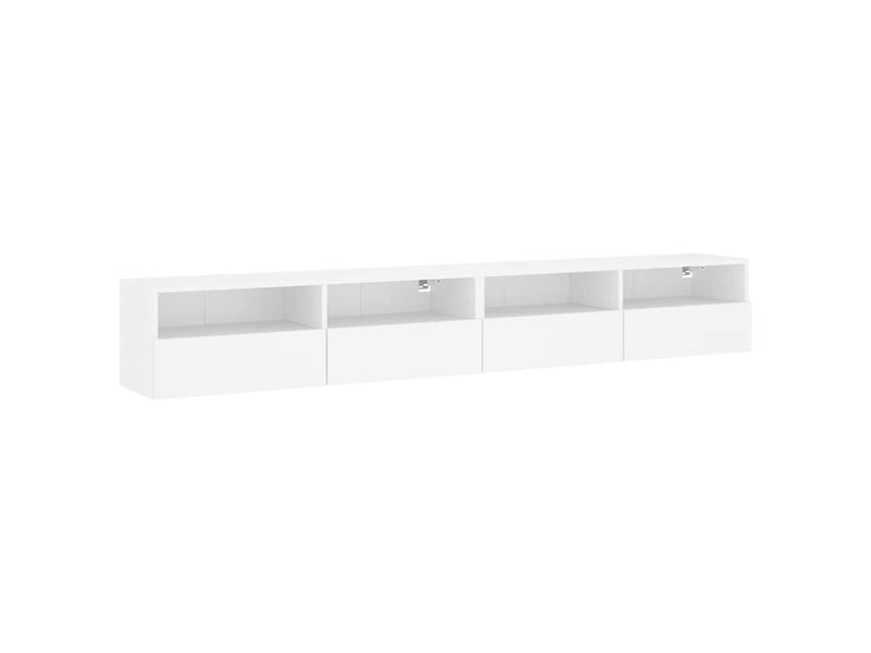  Meubles tv - banc tv - meuble de rangement muraux 2 pcs blanc 100x30x30 cm bois d'ingénierie  - Conforama A