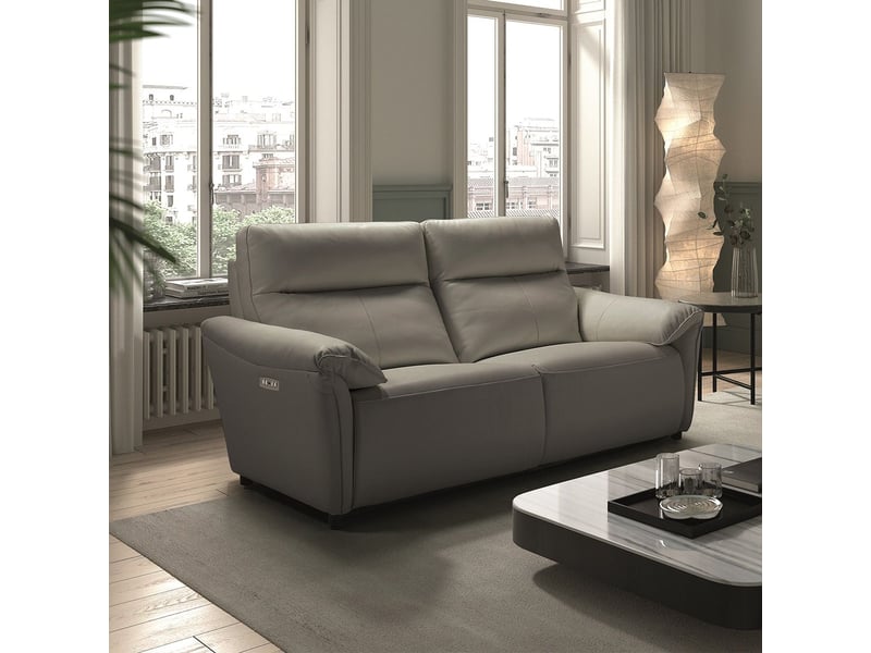  Canapé 3 places électrique relax zéro gravity cuir gris éléphant - balco BALCO - Conforama C