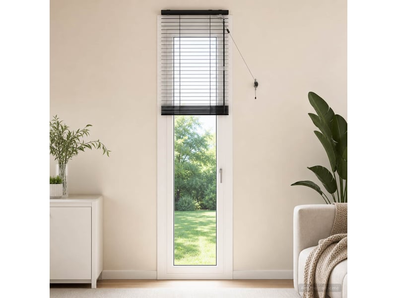 Store vénitien, store de fenêtre noir 40 x 250 cm 35 mm bois de paulownia massif cf48163 - Conforama B
