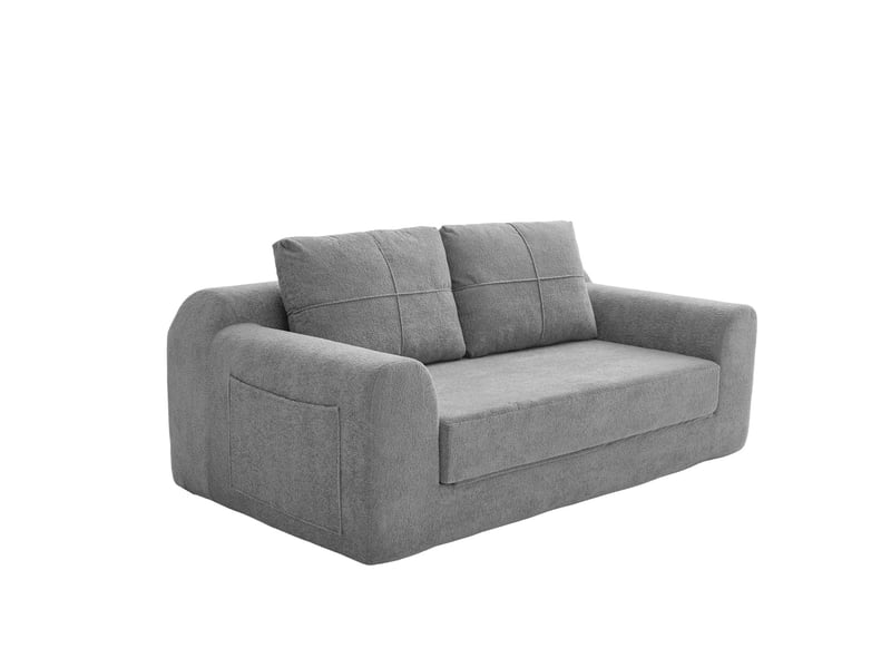  Canapé convertible 2 places en velours gris foncé W3607P437079 - Conforama B