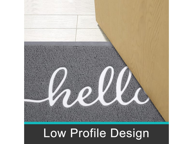  1 pièce 44 x 76 cm (gris) paillasson extérieur hello, paillasson intérieur, tapis d'entrée, paillasson extérieur antidérapant et anti-poussière  - Conforama E