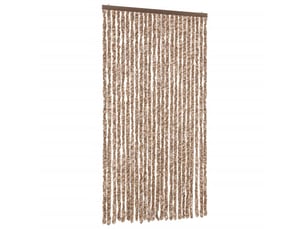 Rideau anti-mouches, moustiquaire beige et marron foncé 100x220 cm chenille cf43505
