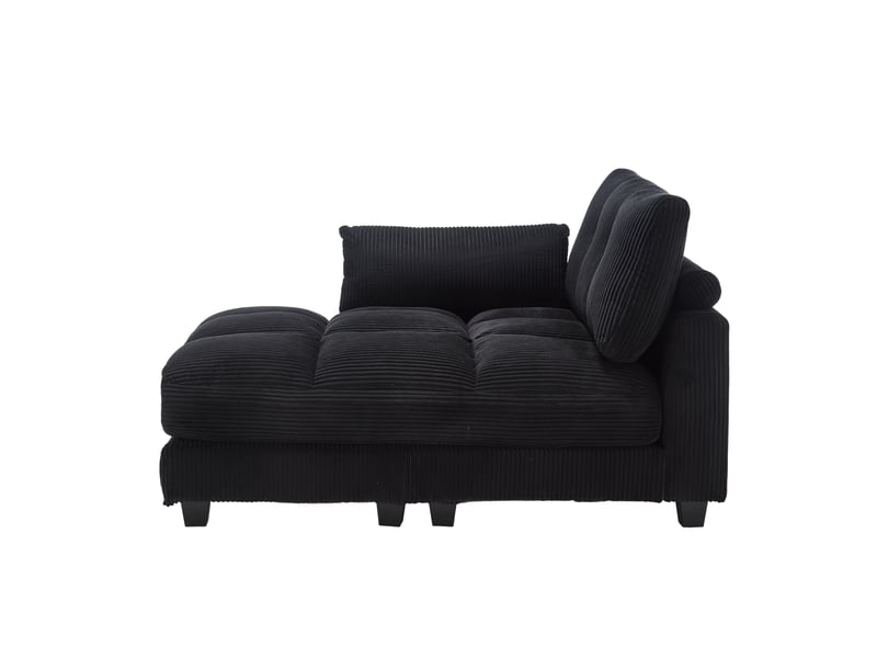  Fauteuil de salon, fauteuil confortable — avec accoudoirs, noir, poches latérales, porte-gobelets  - Conforama B