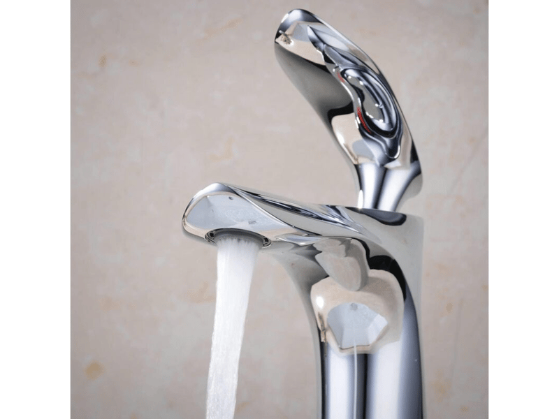 Robinet de salle de bain, mitigeur à poignée unique, eau chaude et froide réglable, argent - Conforama E
