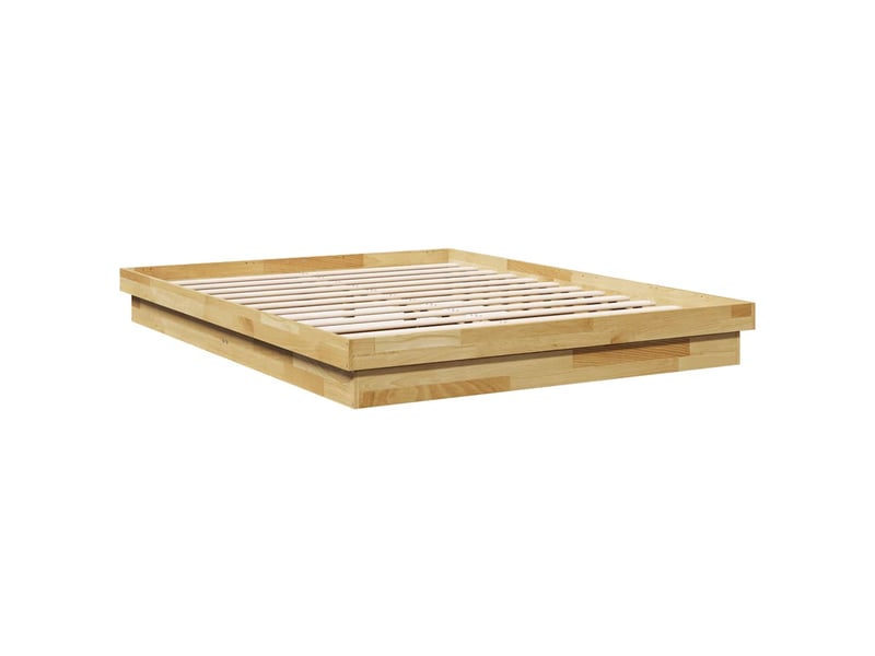 Lit double- lit adulte - cadre de lit sans matelas 150x200 cm bois massif de chêne - Conforama B