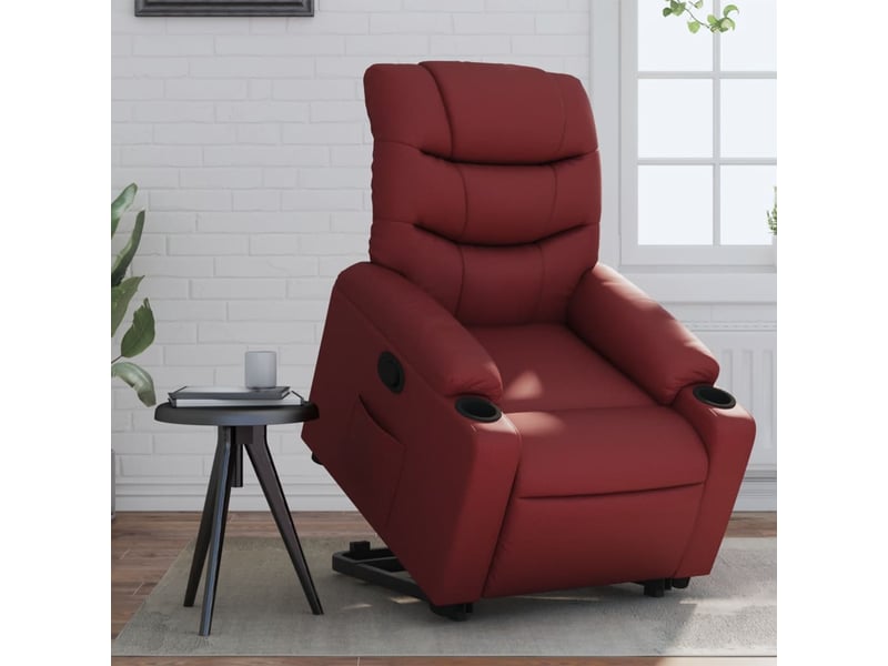  Fauteuil inclinable, fauteuil relax salon rouge bordeaux similicuir shl46361  - Conforama B