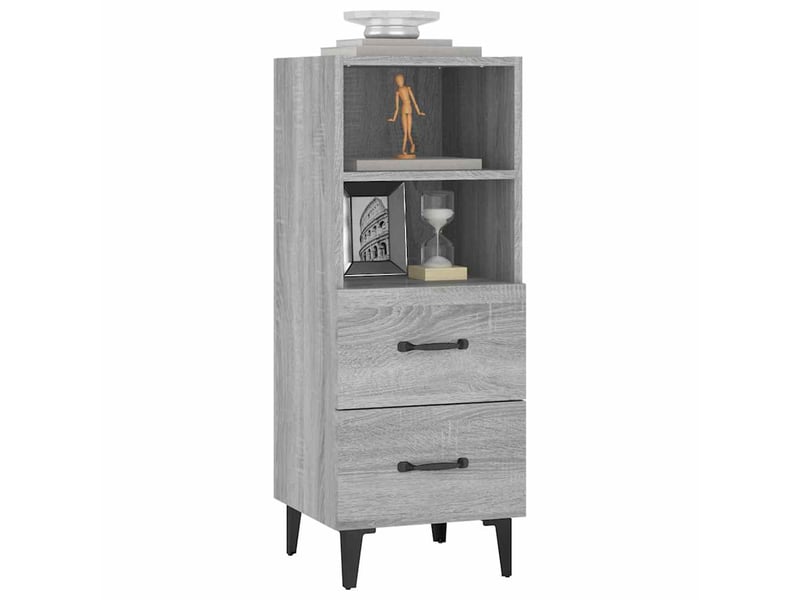  Buffet - bahut - meuble de rangement sonoma gris 34,5x34x90 cm bois d'ingénierie  - Conforama D