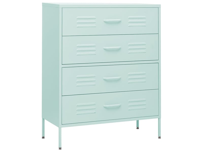  Commode, armoire à tiroirs bureau vert menthe 80x35x101,5 cm acier  - Conforama A