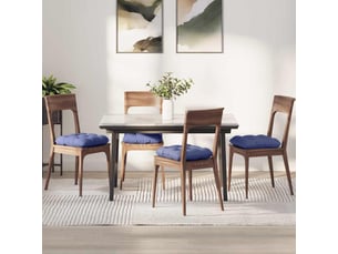 Lot de 4 coussins de siège, coussins décoratifs tissu bleu denim 40 x 40 x 12 cm cf59956