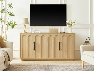 Buffet 4 porte(s)  0 tiroir(s) <strong>BGSRYAO</strong> <strong></strong> - 160 cm coloris marron 