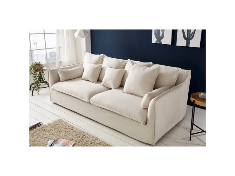  Canapé d'angle kalia – blanc – 4 places – angle réversible – contemporain  - Conforama C