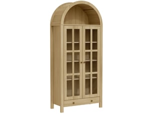 Vitrine coloris naturel 5 étagère(s) <strong>WISHDOR</strong> <strong></strong> - 75 cmx170.5 cm