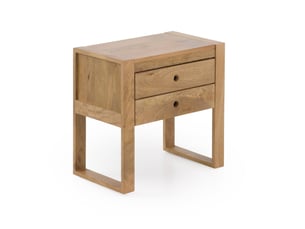 Table de chevet à 1 tiroir en bois massif de manguier