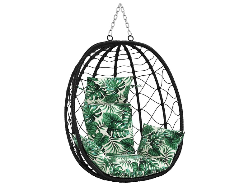  Coussin pour balançoire de chaise d'œuf, coussin d'intérieur et d'extérieur adirondack putten 100 % polyester motif feuilles cf50070  - Conforama A