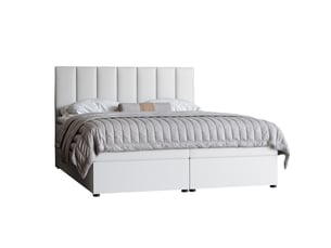 Lit coffre 200x200 cm IDOHOME  ZELTO coloris blanc