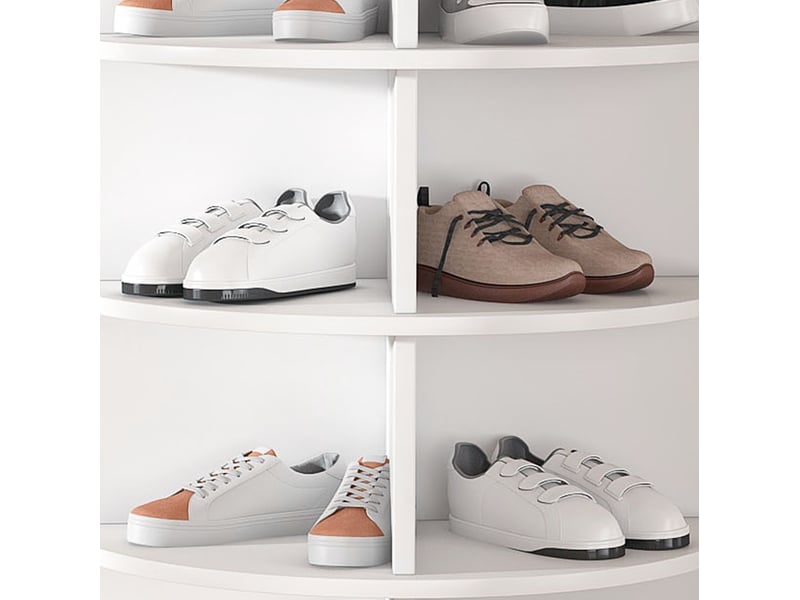  Tour à chaussures 60x60x184 cm rotative 360° pvc blanche  - Conforama D
