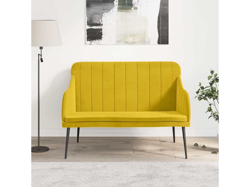  Banc chambre, banc de lit jaune 110x76x80 cm velours shl58934  - Conforama B