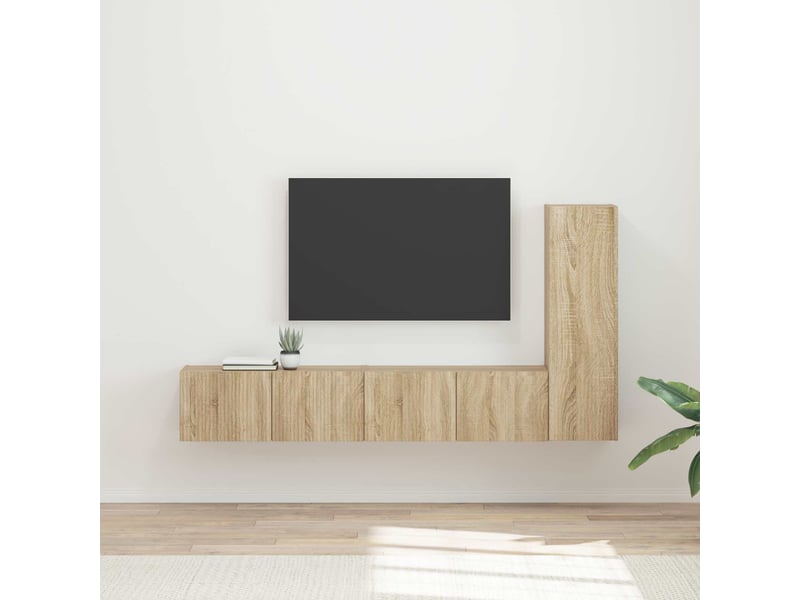  Ensemble meuble tv - banc tv - meuble de rangement 3 pcs chêne sonoma bois d'ingénierie  - Conforama B