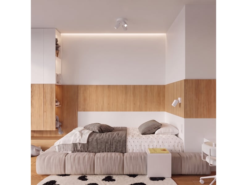  Plafonnier rayo 3p blanc aluminium moderne 18x20x20cm SL.3138 - Conforama B