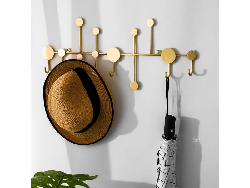  Crochet à vêtements derrière la porte cintre en fer forgé mural porte-manteau cintre décoration murale de la maison, jaune LJY0910CZH - Conforama B