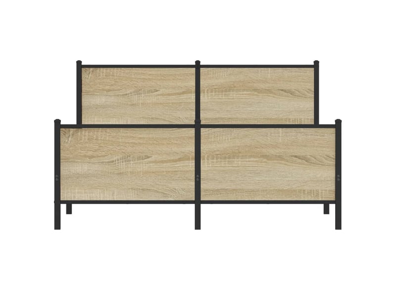  Lit double- lit adulte -  cadre de lit en métal sans matelas chêne sonoma 150x200 cm  - Conforama D