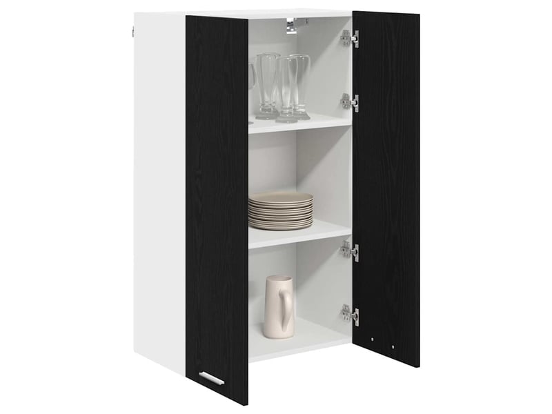 Meuble de rangement, armoire suspendue chêne noir 60x31x100cm bois d'ingénierie shl4476 - Conforama C