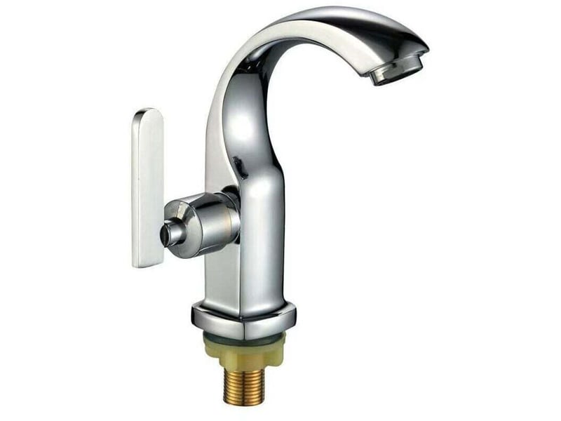  Robinet d'évier de salle de bain à une poignée robinet en alliage de zinc chromé robinet d'évier simple robinet de bassin d'eau froide SZPB303414JJZJ - Conforama E
